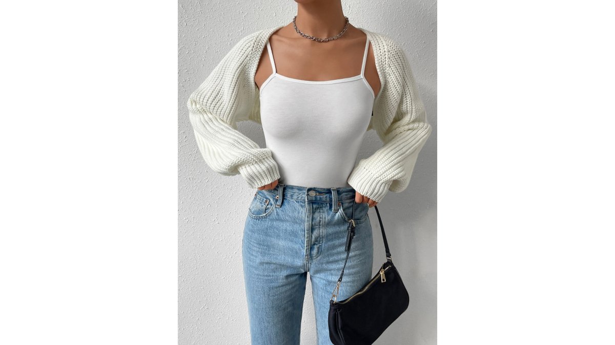 Honey Open Front Long Sleeve Cropped Cardigan