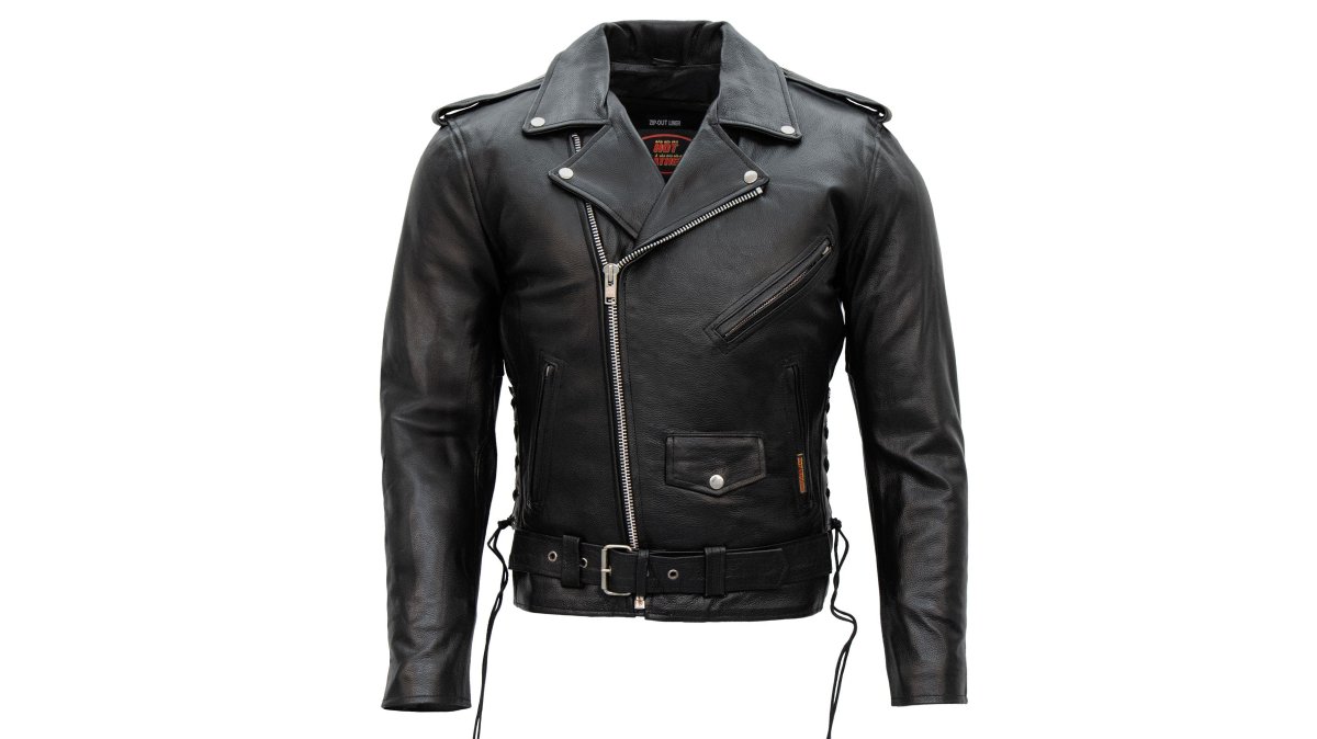 Hot Leathers JKM1002 Classic Men’s Motorcycle Leather Jacket with Zip Out Lining