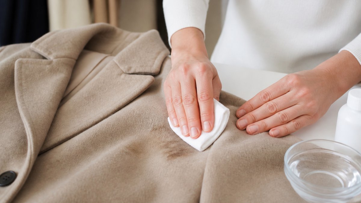 How do you remove grease stains from wool coats?