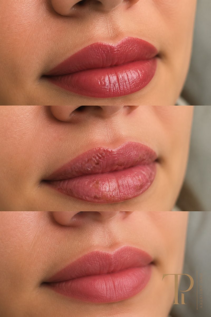 Professional illustration showing how long does lip blushing last