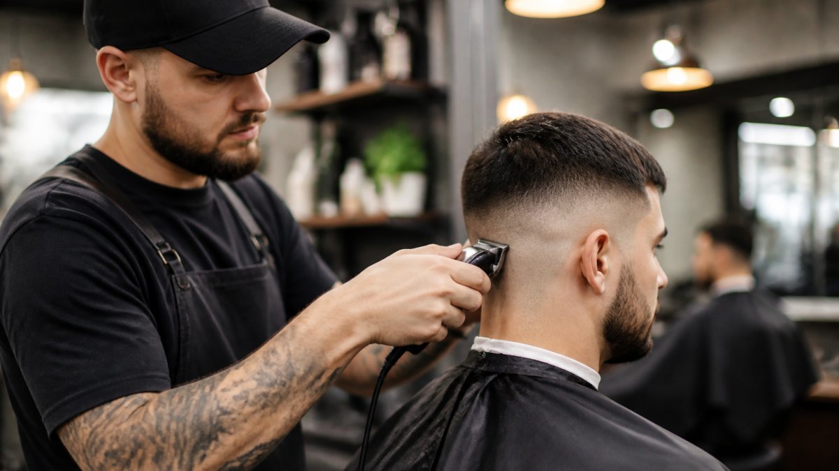 Infographic showing how long should a haircut take based on fade precision and barbering technique