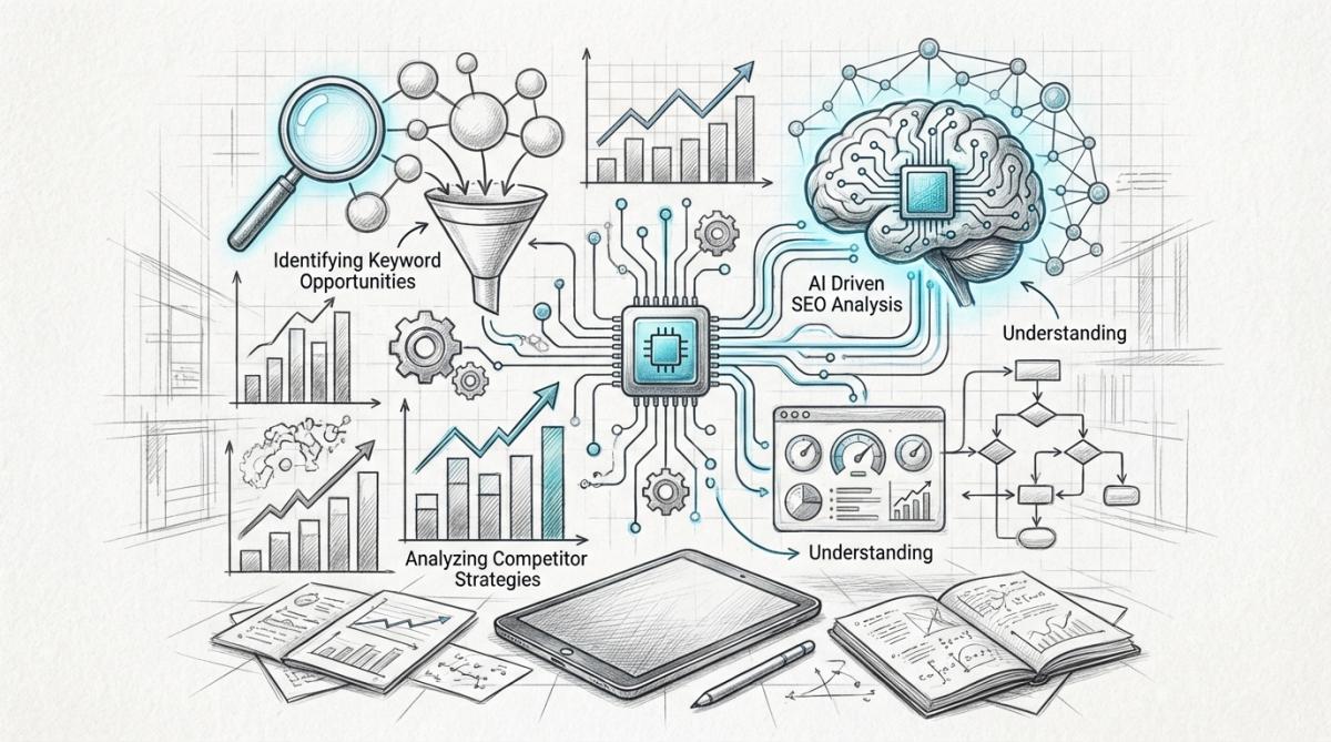 A graphic illustrating the ethical considerations of AI in SEO