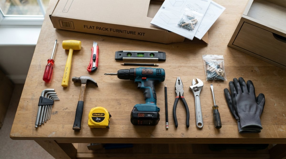 Software tools interface for Overhead for assemble flat pack furniture