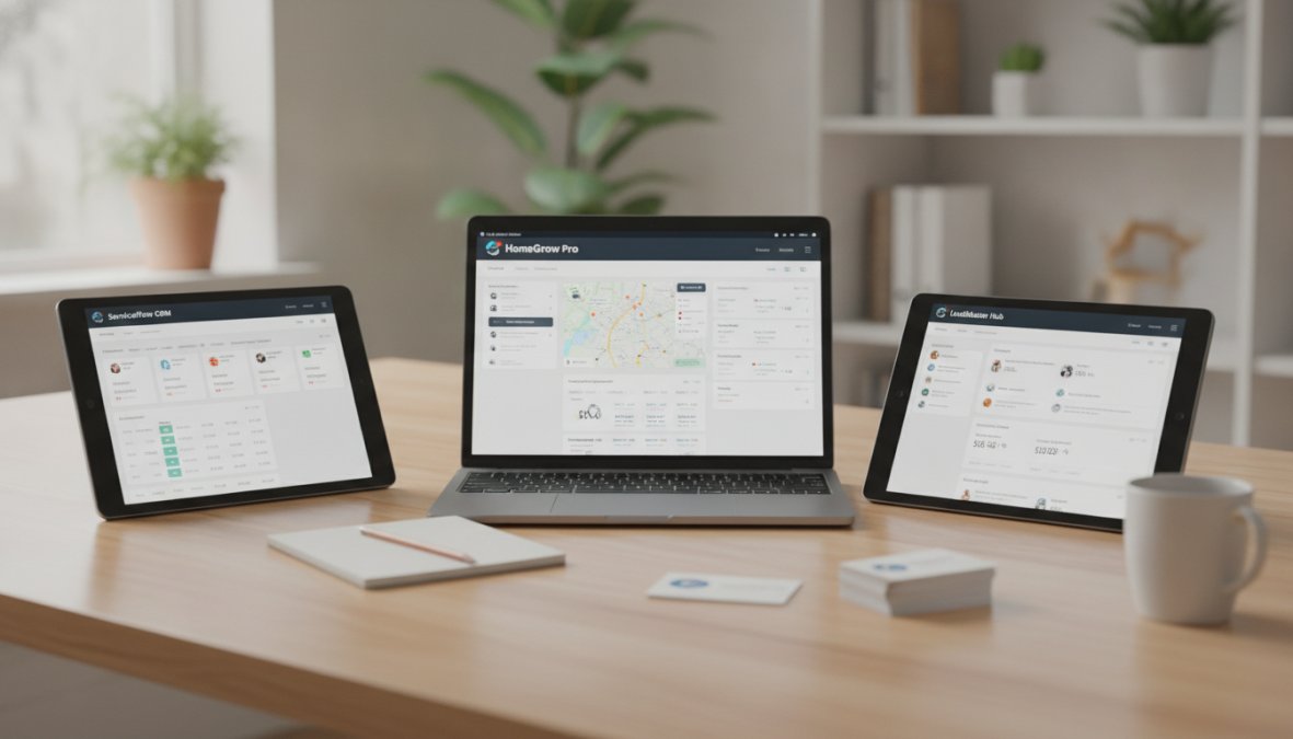 Visual comparison chart showing CRM for automate home service leads