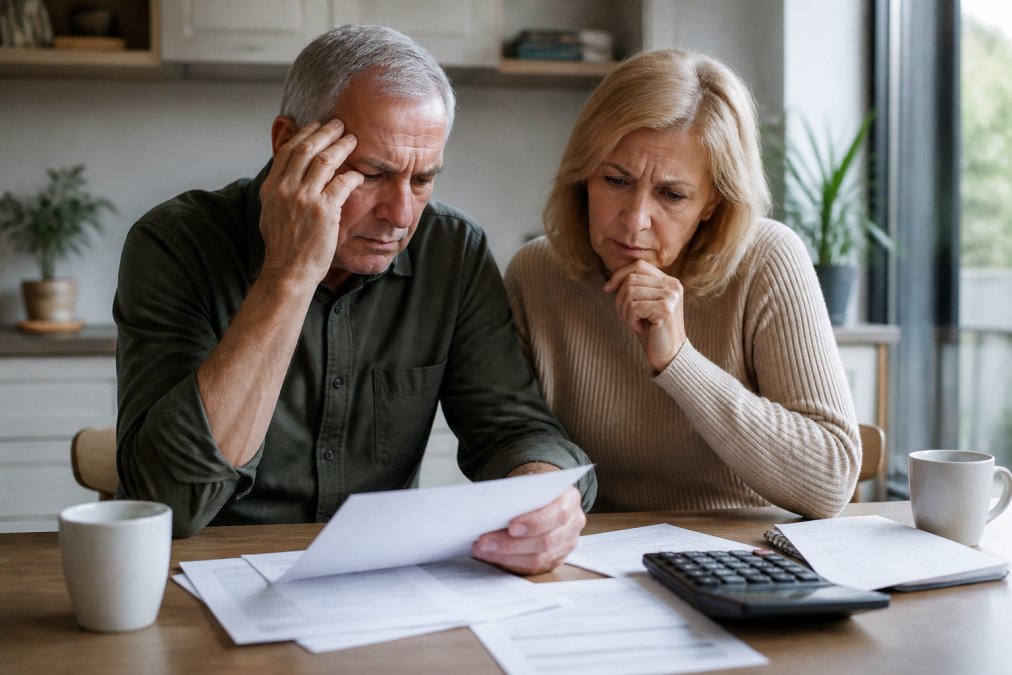 Older adult reviewing document details at a desk to help avoid bad annuity contracts
