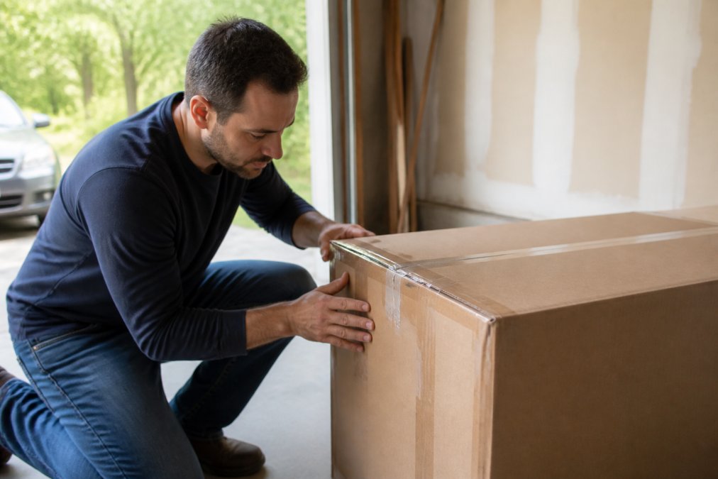 Professional illustration showing Homeowner for avoid damaged bathroom fixture delivery