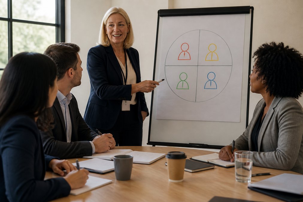 Professional illustration showing disc facilitator