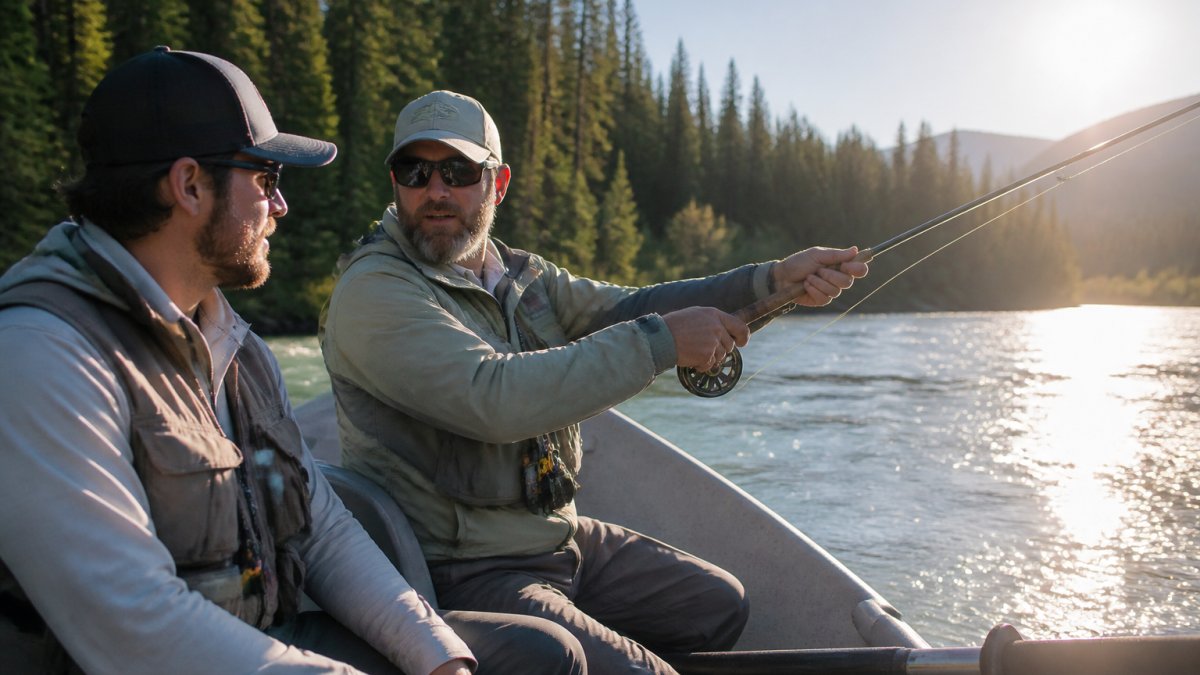 Step-by-step guide showing proper casting techniques for a guided fly fishing trip on the Bow River