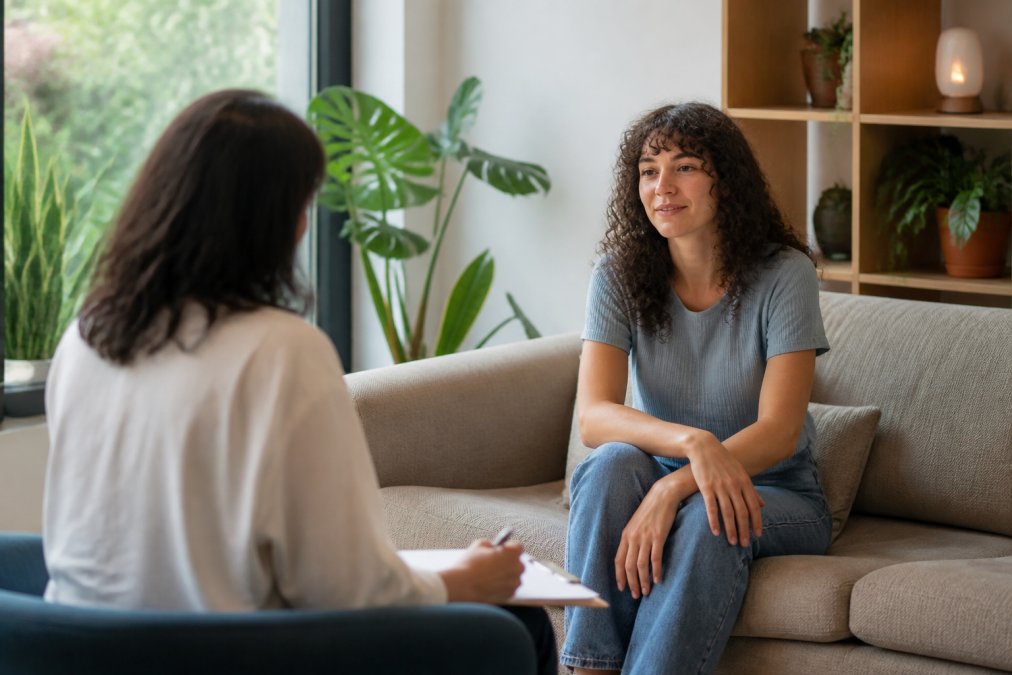 Step-by-step visual guide for calm and well-lit and therapy concepts for somatic intimacy coaching