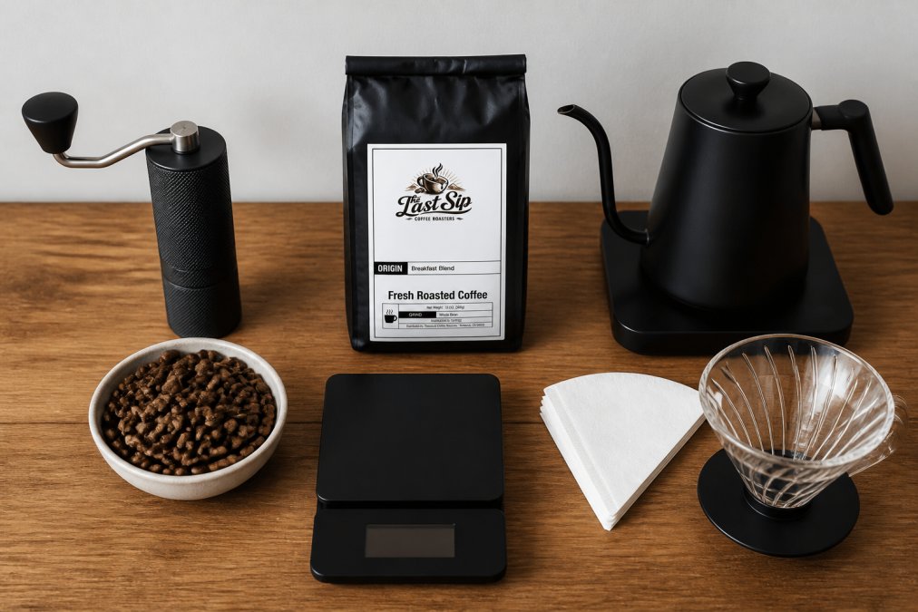 Process diagram showing steps for Overhead for brew better coffee
