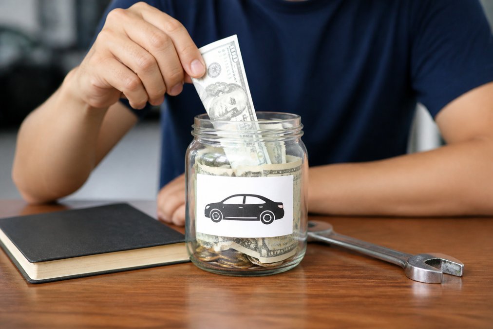 Professional illustration showing budget for car maintenance