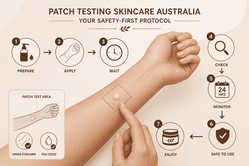 Professional illustration showing reactive skin routine