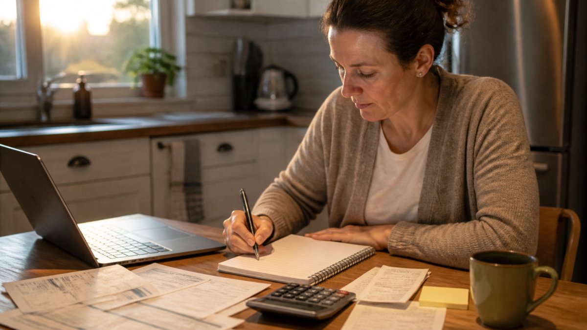 Step-by-step infographic showing how to calculate your debt-to-income ratio using monthly financial statements.