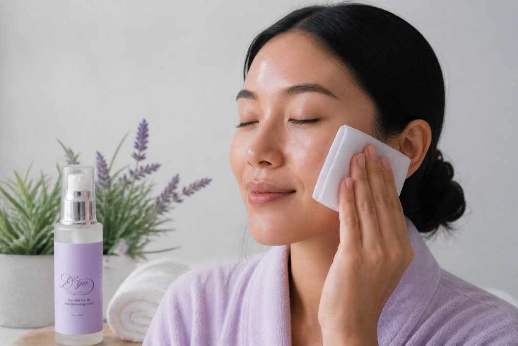Close-up of a person applying a cool compress to their face, showing the soothing relief on their skin
