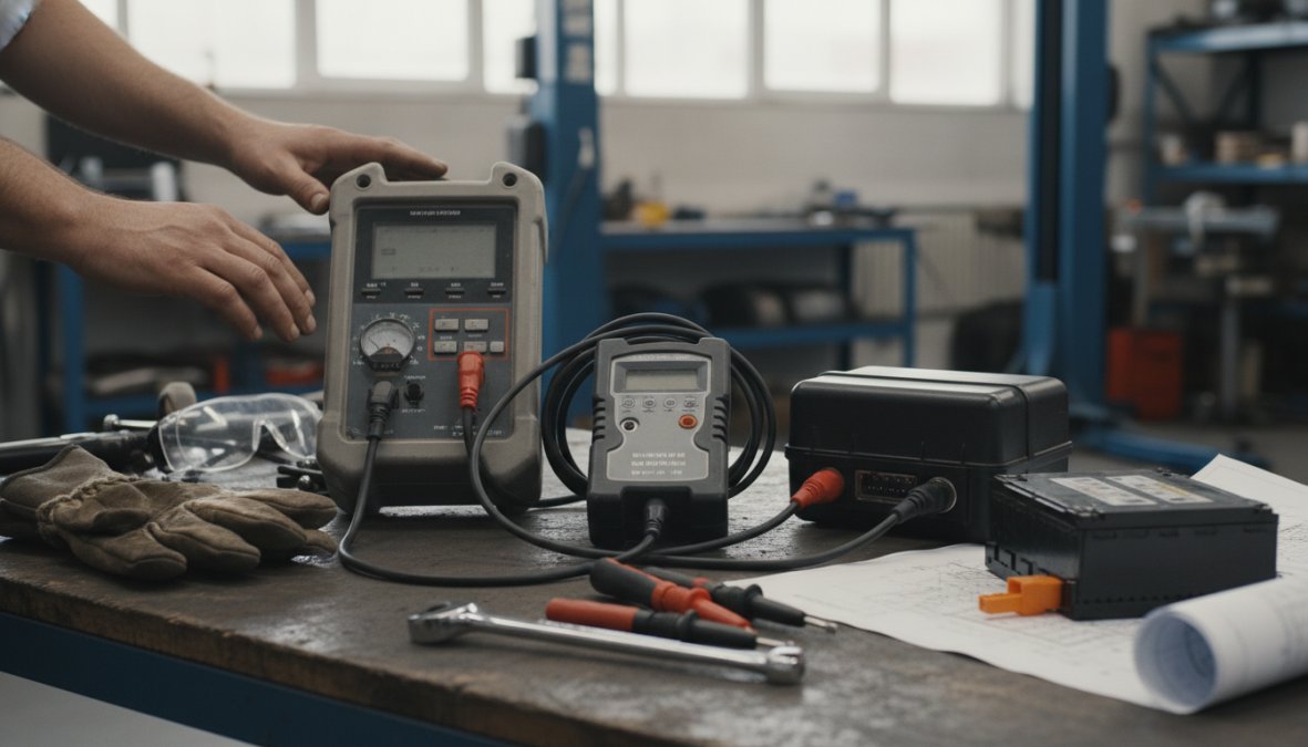 Professional illustration showing Close, OBD for how to check hybrid battery health