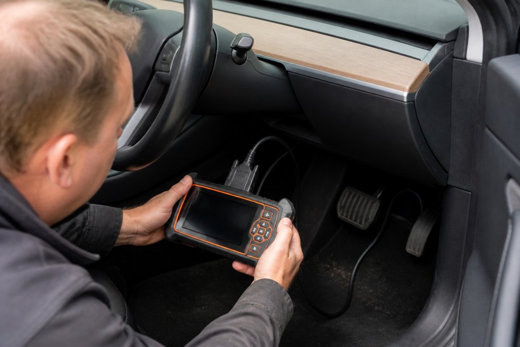Professional illustration showing Professional for used EV service history
