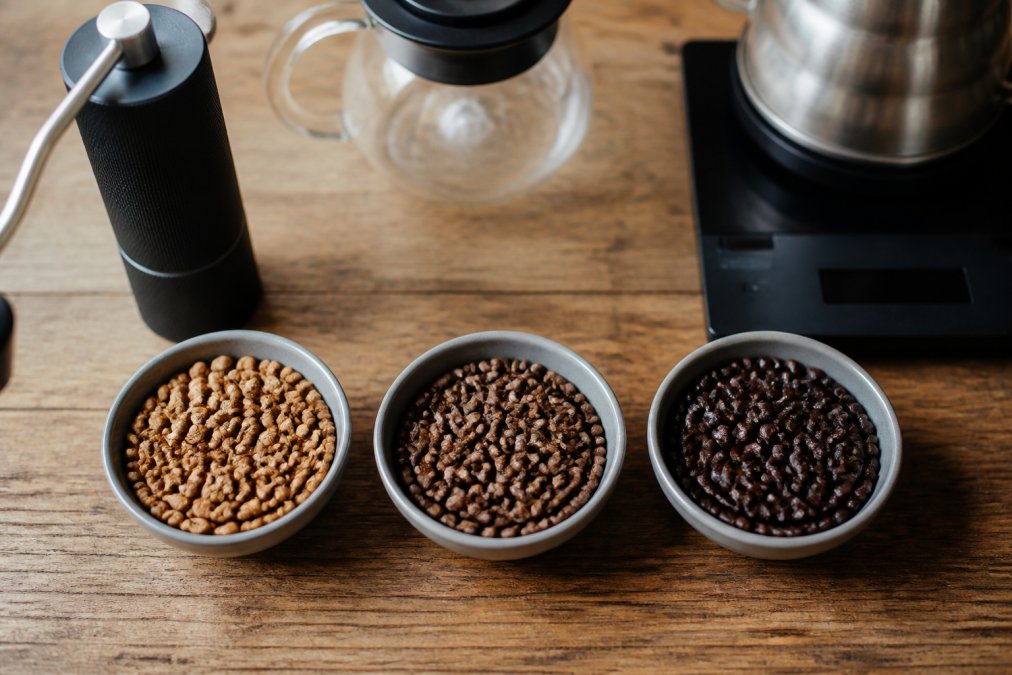 Visual guide comparing light, medium, and dark coffee beans for your ideal coffee subscription roast.