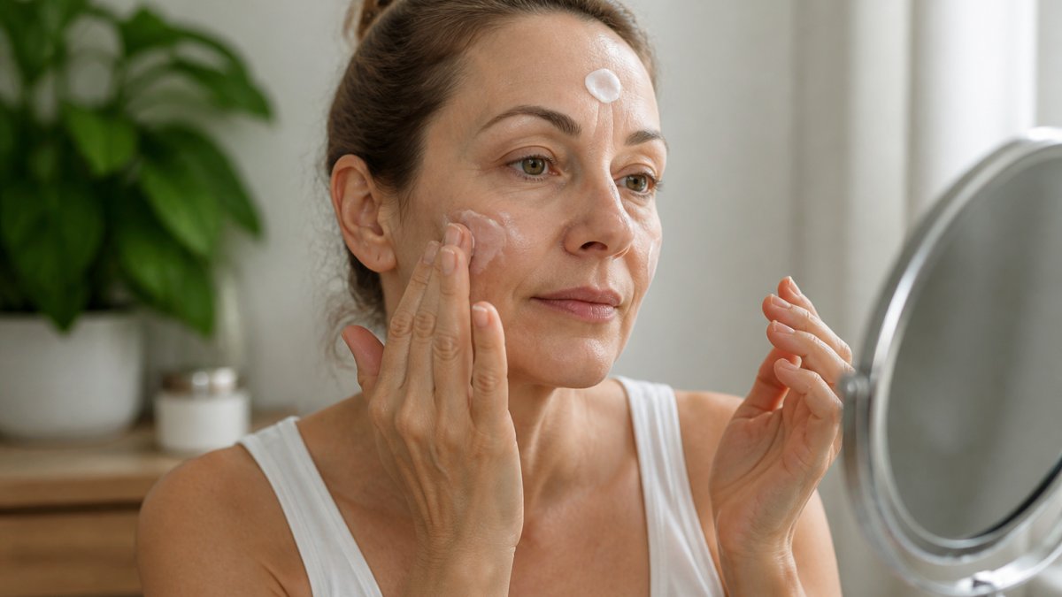 Infographic illustrating the step-by-step process of applying collagen moisturizer to different skin types