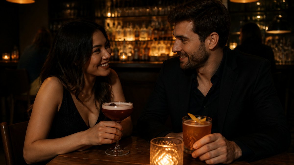 Flowchart comparing cocktail bars as a cozy honeycomb lounge alternative with candlelit seating and drink options.