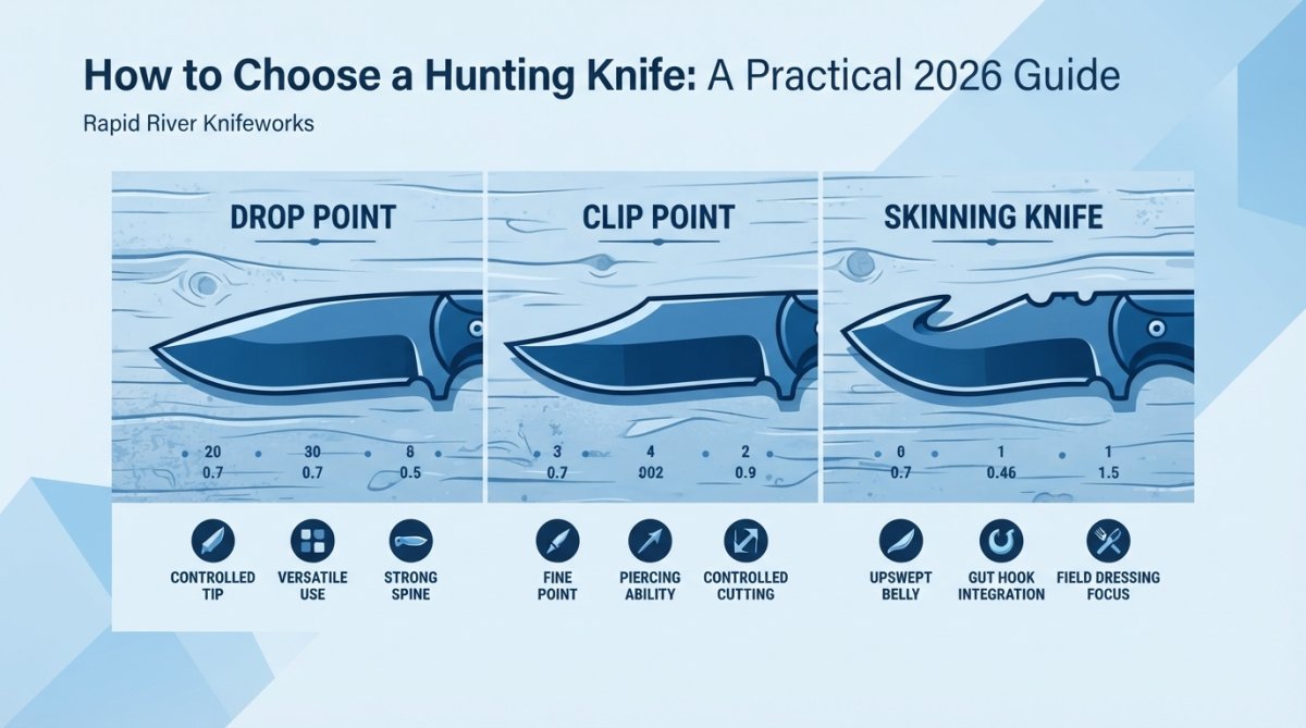 Professional illustration showing Close for hunting knife