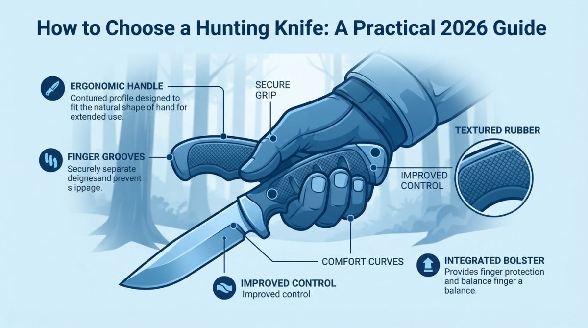 Professional illustration showing hunting knife