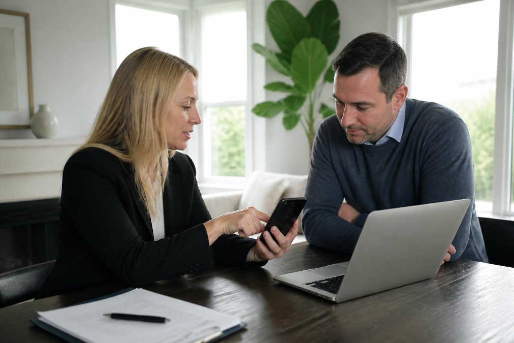 Professional illustration showing real and estate and professional concepts for patient real estate agent