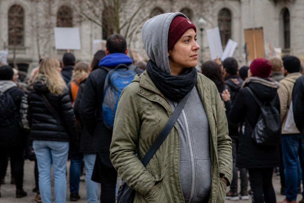 Professional illustration showing person and durable and comfortable concepts for durable protest apparel