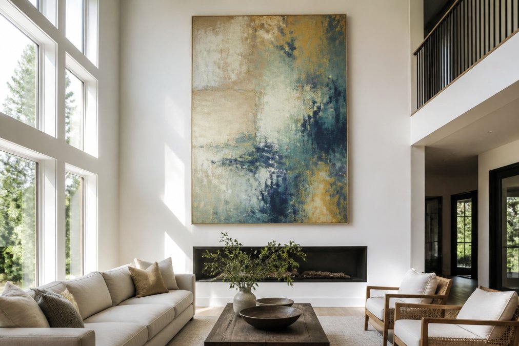 How to Choose Large Abstract Art for High Ceilings