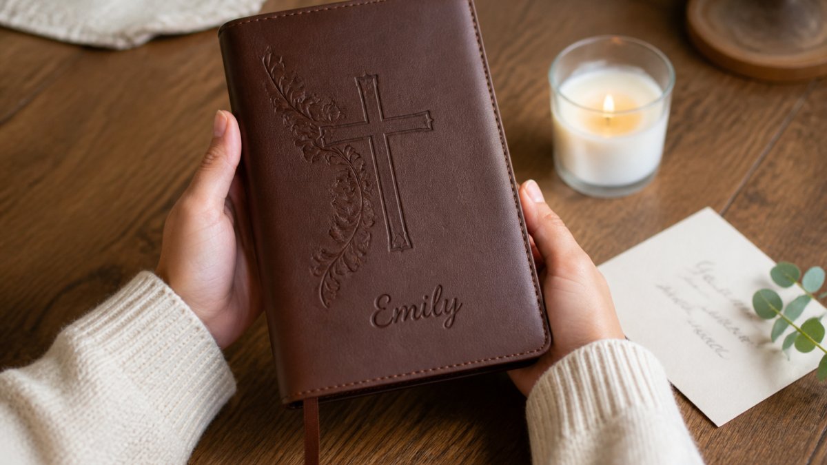 Diagram illustrating the step-by-step process for selecting and customizing meaningful leather journals