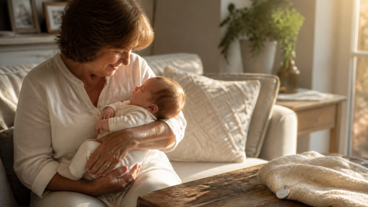Flowchart illustrating the emotional benefits of choosing meaningful gifts for a newborn grandchild