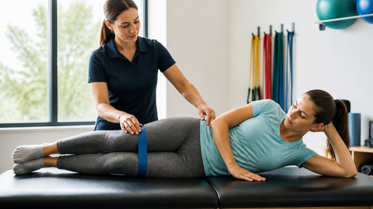 Diagram comparing flat loop bands and tube bands for physical therapy rehabilitation exercises