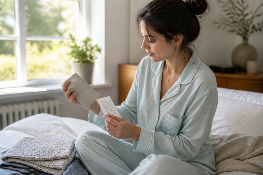 Infographic comparing the breathability and moisture-wicking properties of natural summer pajama fabrics