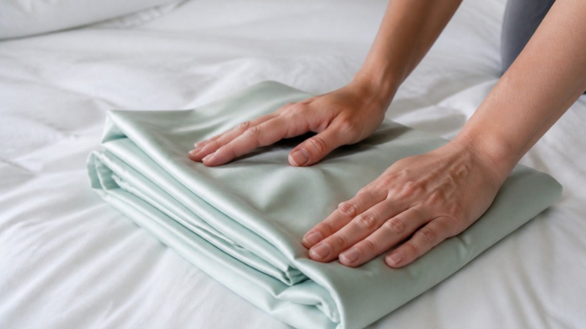 Infographic illustrating the relationship between bamboo fabric weave, sateen sheen, and thread count quality.