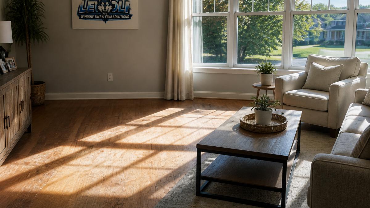 Infographic showing how sunlight and UV rays cause furniture fading to help you choose window film for direct sunlight.