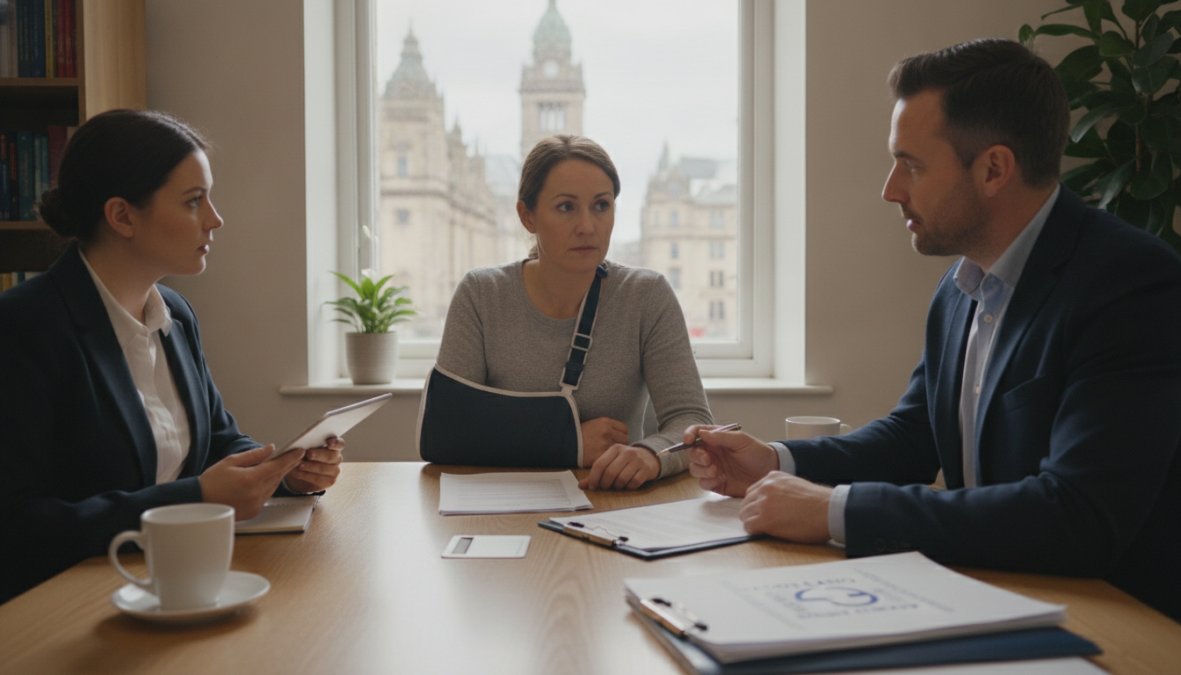 Step-by-step visual guide for Professional, Glasgow for how to claim for workplace injury in Glasgow