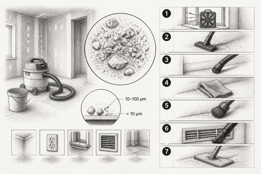 How to Clean Fine Drywall Dust Particles: 7 Steps