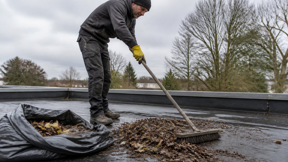 How to Clean Flat Roof Debris Safely