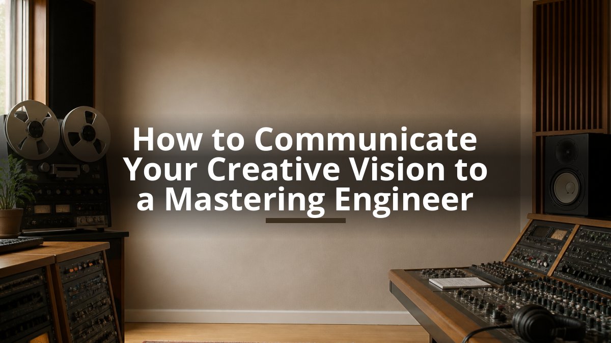 How to Communicate Your Creative Vision to a Mastering Engineer