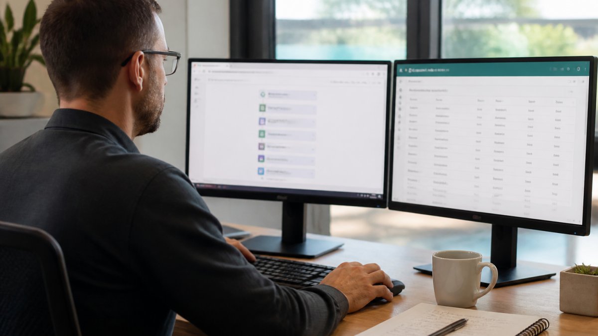 IT professional configuring a Microsoft Forms to SharePoint flow using the Power Automate designer interface