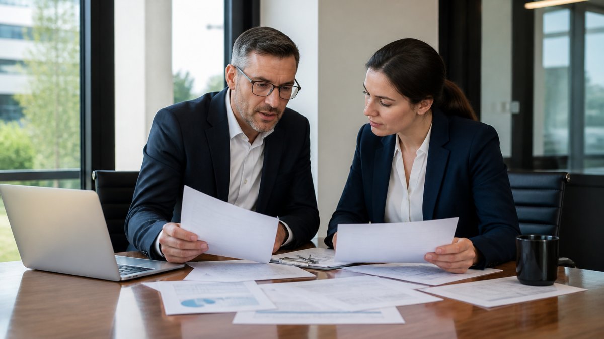 CPA and financial advisor reviewing documents together to illustrate how to coordinate cpa and financial advisor