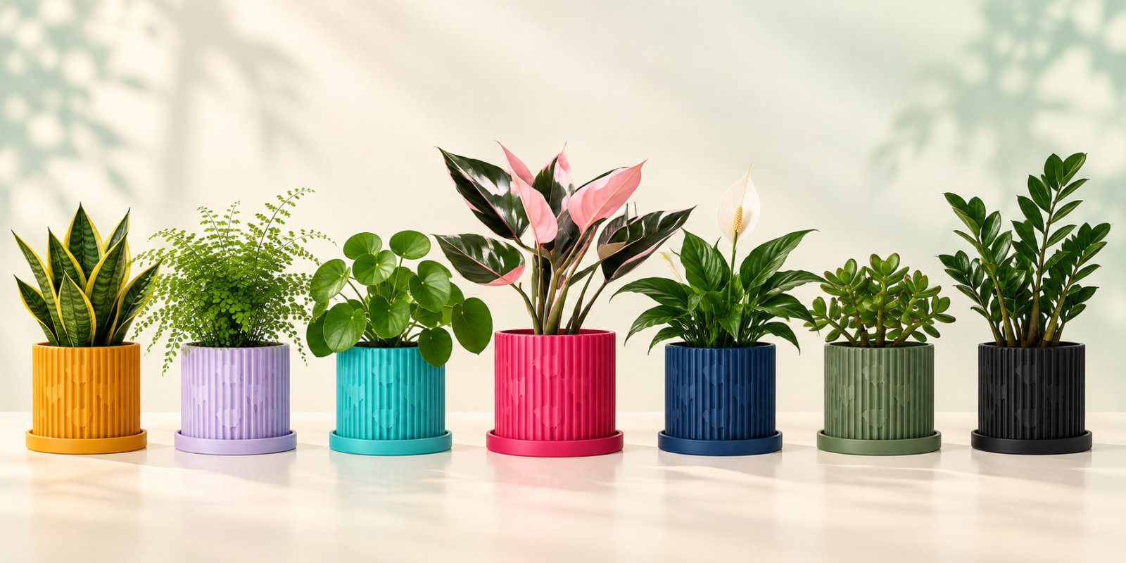 color selections for the Heart-Shaped Ribbed Planter with Drainage