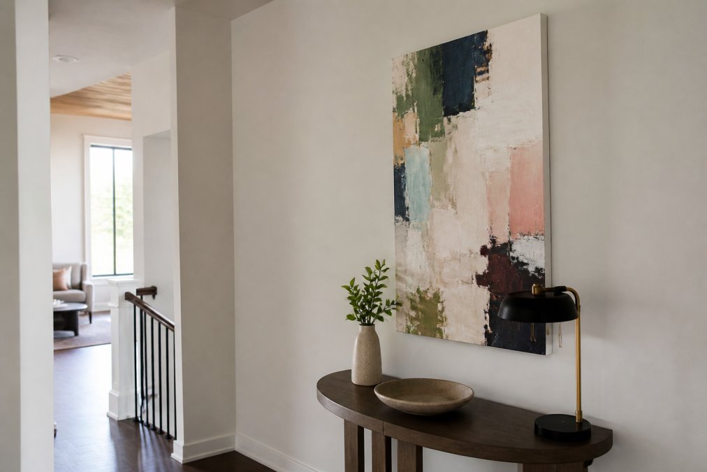 How to Display Abstract Canvas Art in Awkward Spaces