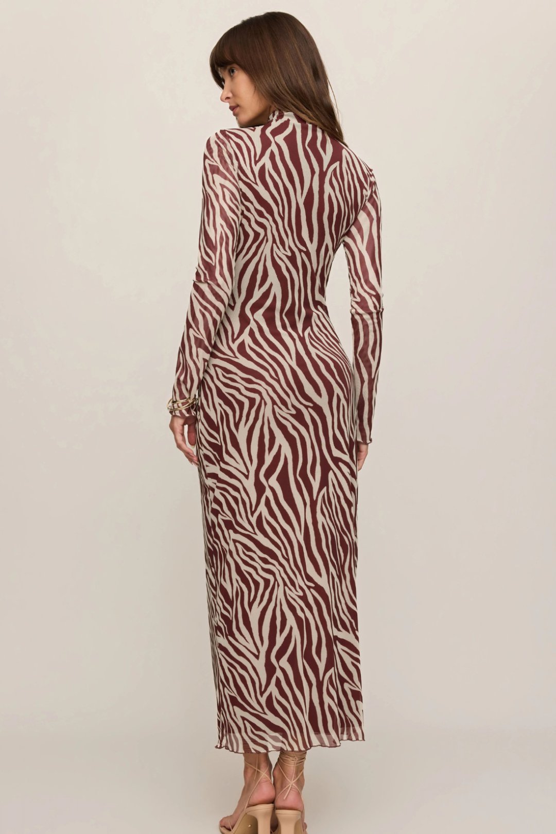 Sevilla Zebra Mesh Midi Dress