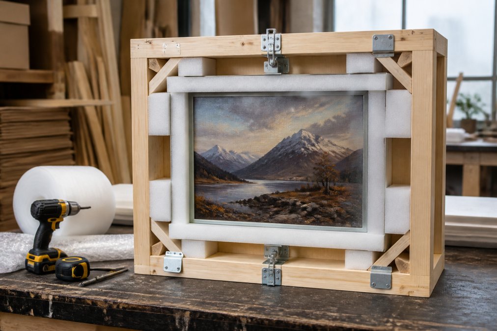 Step-by-step visual guide for safe art shipping