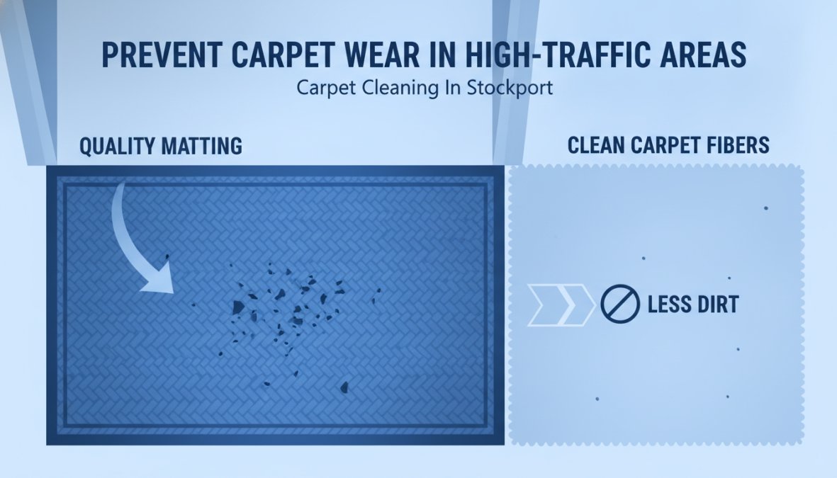 Professional illustration showing extend carpet life