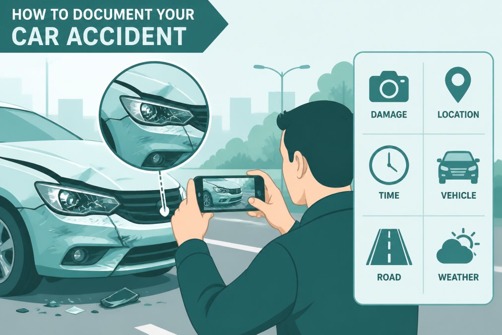 Step-by-step visual guide for file car accident claim