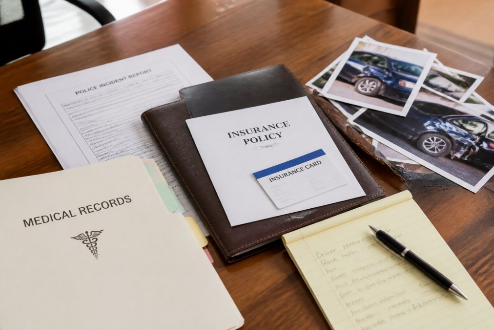 Professional illustration showing Organized for file insurance claim