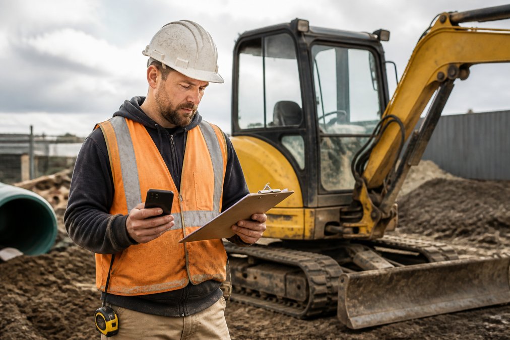 Infographic showing the financing process for used compact equipment from application to approval