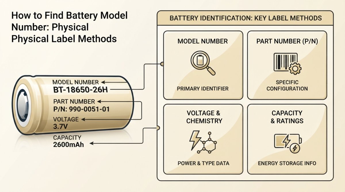 Close-up of a battery pack with clearly visible white label showing model number, voltage rating, capacity in mAh, and regulatory markings under bright lighting