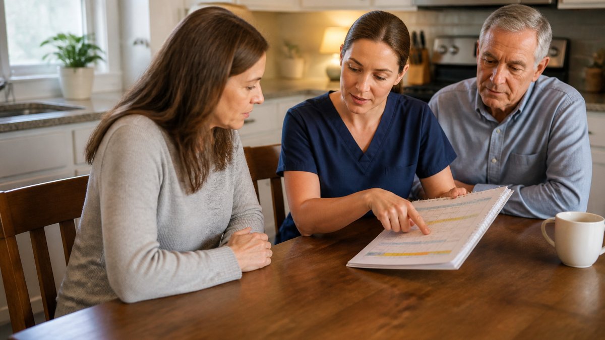 Process chart showing how flexible home care plans are customized using a weekly digital scheduling tool